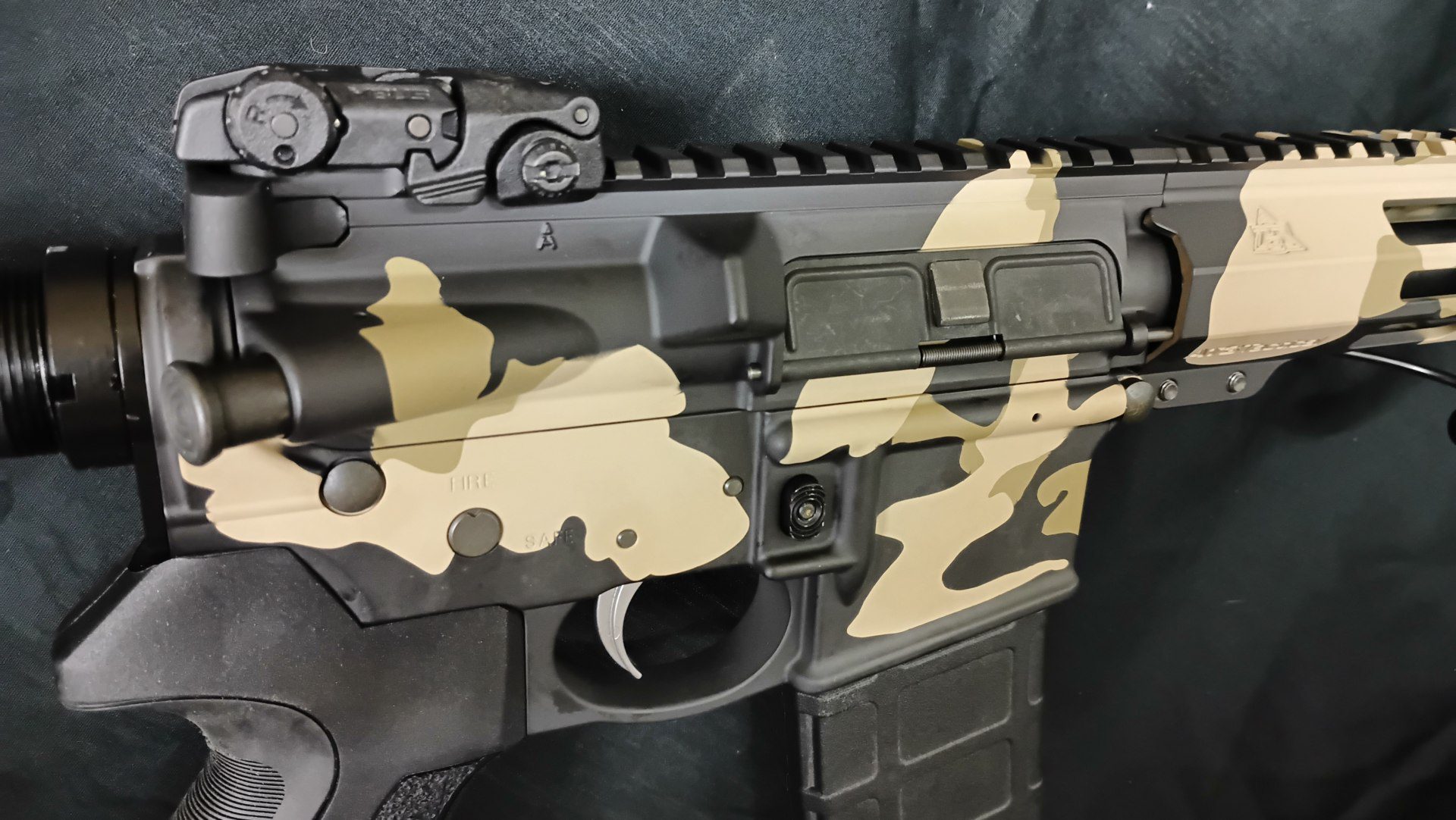 AR-15 black camo Cerakote — Hux Customs